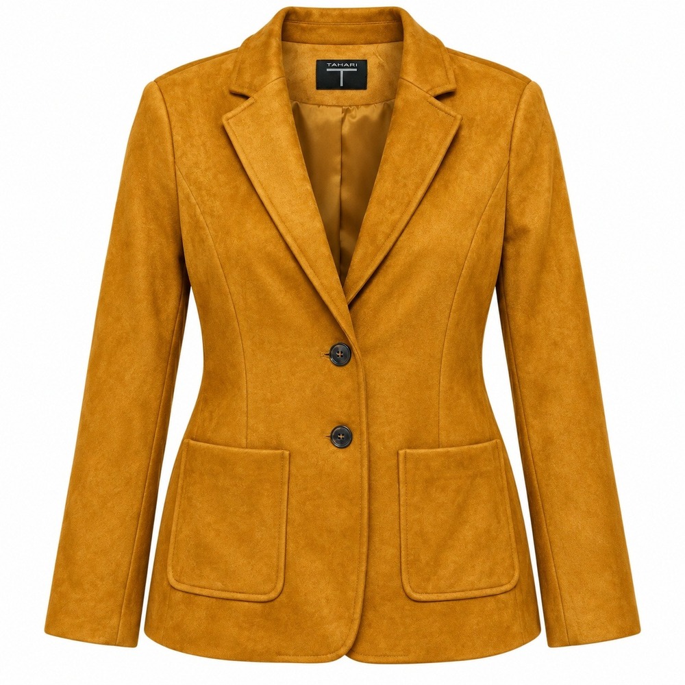 Old Money Preppy Equestrian Vegan Suede Blazer Womens Size 10 Quiet Luxury